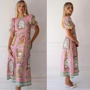 Alemais Monte Midi Dress Pink Print